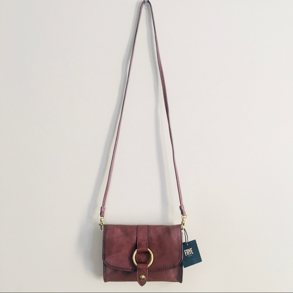 Frye Leather Crossbody Purse NEW Wallet Strap Ring - Picture 8 of 8